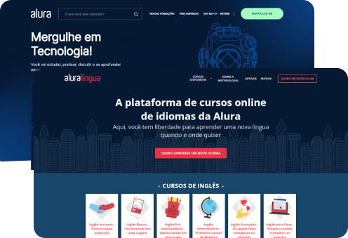 Telas Cursos Alura plus + Inglês